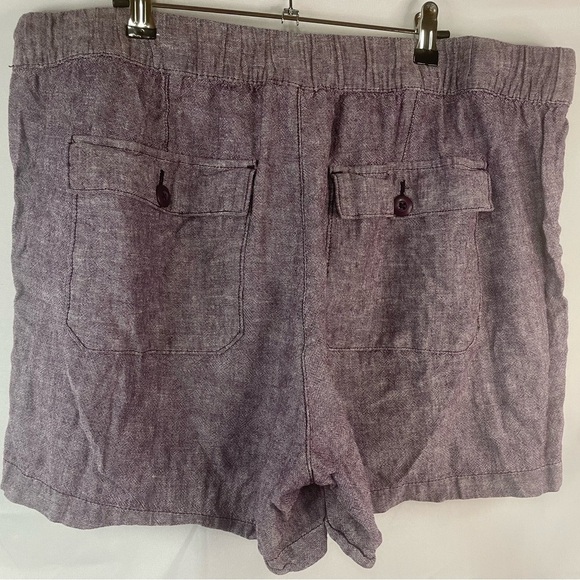 Lane Bryant linen blend purple shorts. So cute and perfect for summer! - Picture 3 of 4